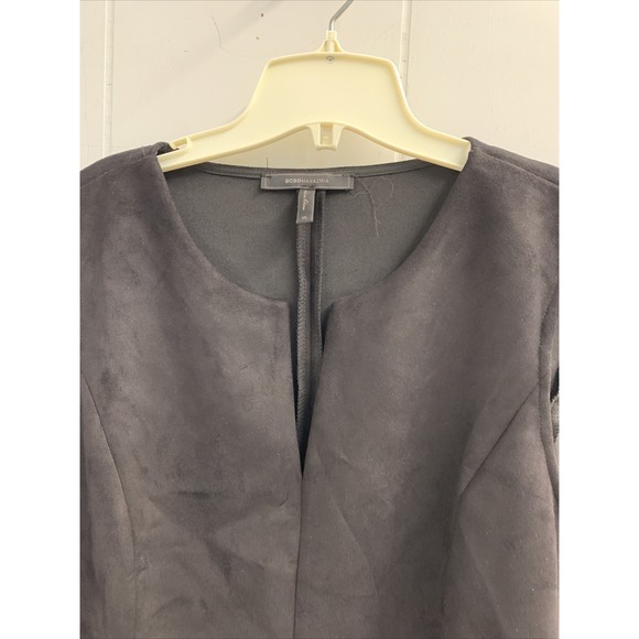 BCBG Maxazria Mini Dress Extra Large Fit and Flare Black Tank Suede Above Knee - Picture 2 of 10